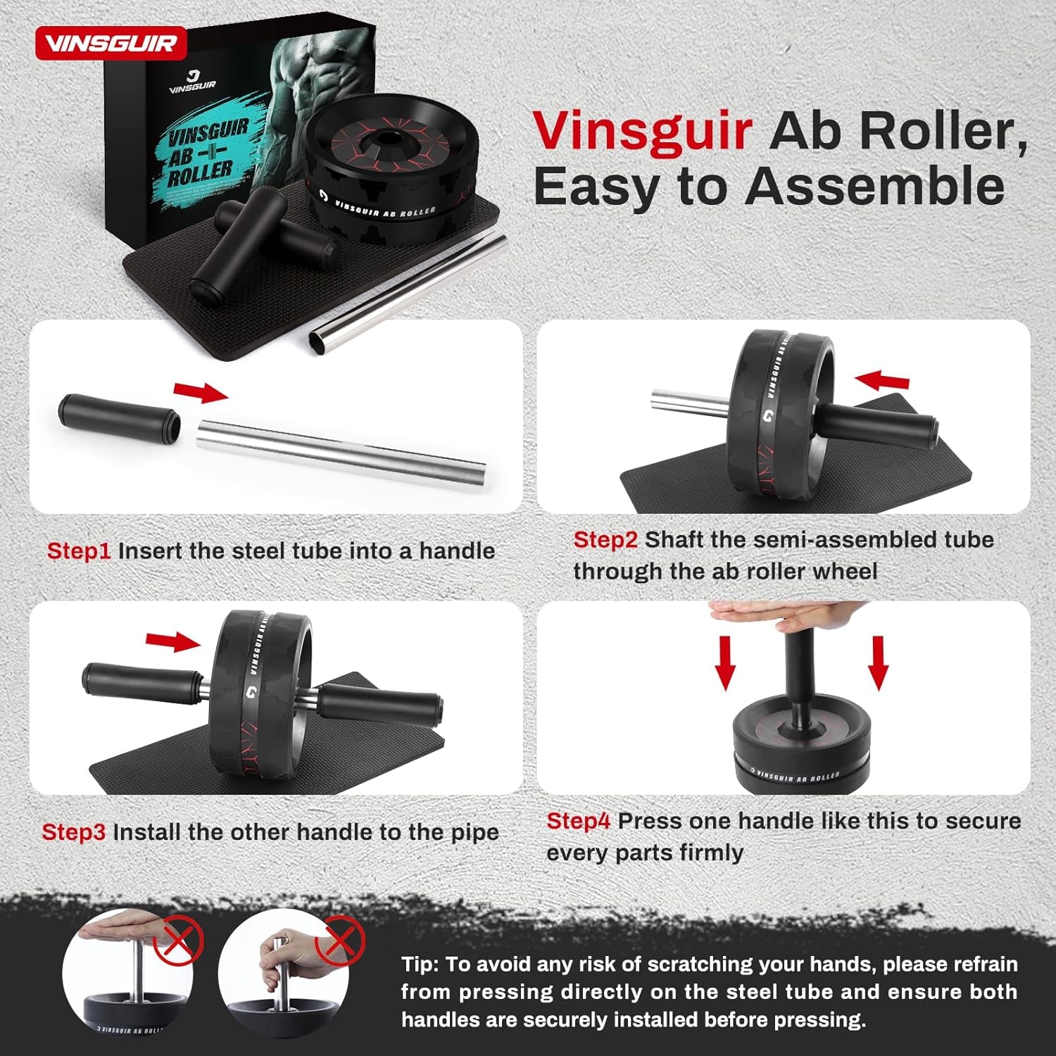 Ultimate Ab Roller Wheel for Core Strength: Home Gym Essential with Knee Pad for Maximum Comfort and Stability