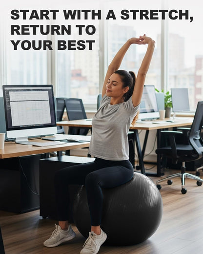 Transform Your Fitness Routine with Our Premium Exercise Ball – Perfect for Yoga, Pilates, and Core Training, Includes Quick Pump and Available in 5 Sizes