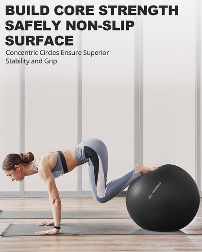 Transform Your Fitness Routine with Our Premium Exercise Ball – Perfect for Yoga, Pilates, and Core Training, Includes Quick Pump and Available in 5 Sizes
