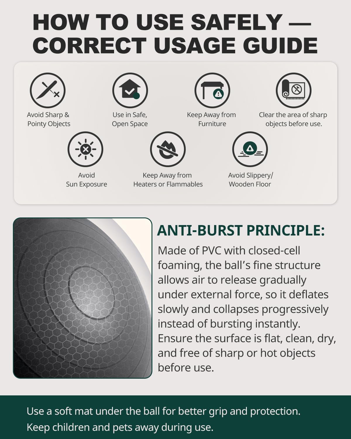 Transform Your Fitness Routine with Our Premium Exercise Ball – Perfect for Yoga, Pilates, and Core Training, Includes Quick Pump and Available in 5 Sizes