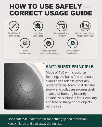 Transform Your Fitness Routine with Our Premium Exercise Ball – Perfect for Yoga, Pilates, and Core Training, Includes Quick Pump and Available in 5 Sizes