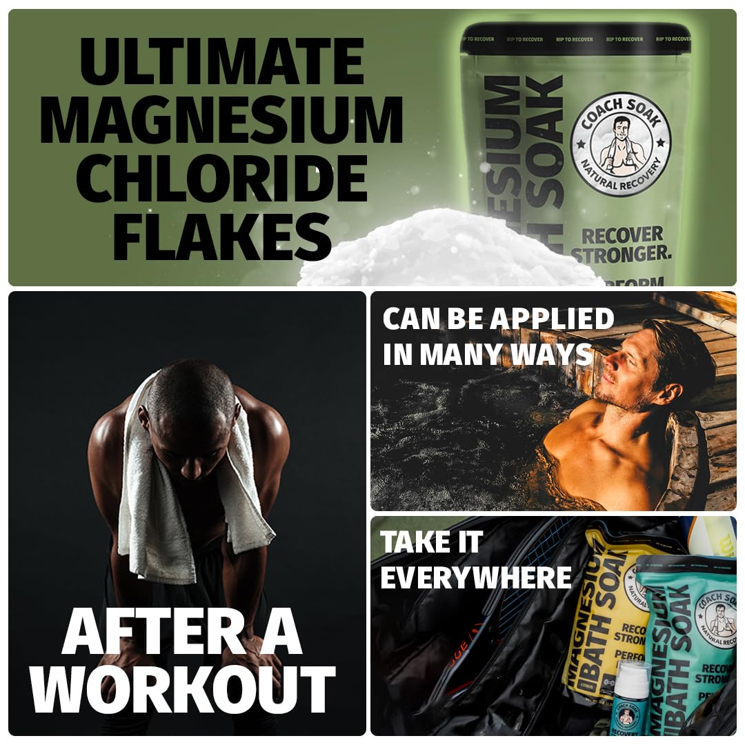 Ultimate Recovery Bath Soak with Eucalyptus & Tea Tree - Fast-Absorbing Magnesium Flakes and Mineral-Rich Dead Sea Salt for Soothing Relaxation - 3 Lb Pack