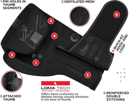 Boxing Gloves, Pro Training Sparring, Maya Hide Leather, Muay Thai MMA Kickboxing, Men Women Adult, Heavy Punching Bag Focus Mitts Pads Workout, Ventilated Palm, Multi Layered, 8 10 12 14 16 18 Oz