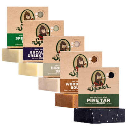 Ultimate Natural Bar Soap Gift Set for Men - Indulge in 5 Refreshing Scents: Rainforest Rapids, Coconut Castaway, Fresh Falls, Summer Citrus & Eucalyptus Greek Yogurt (5 Oz Each)