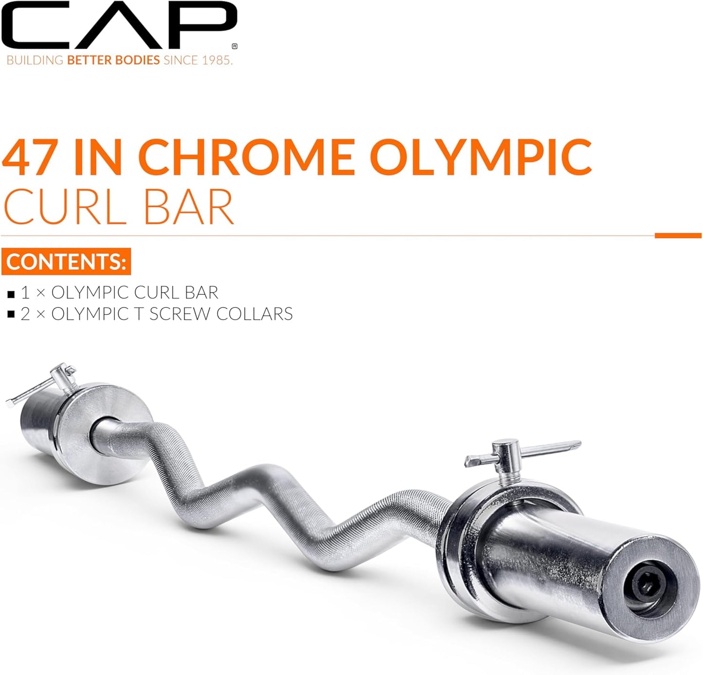 47-Inch Olympic EZ Curl Bar for 2-Inch Weight Plates | Multiple Options