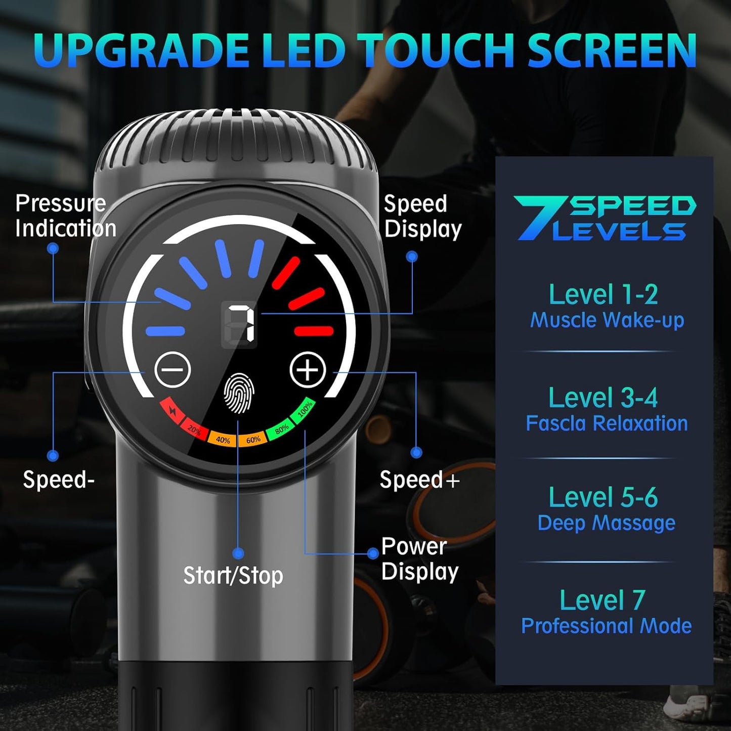 Massage Gun, Deep Tissue Back Massager for Athletes with 10 Massage Heads, Electric Muscle Percussion Massager for Any Pain Relief, FSA and HSA Eligible, Gifts for Fathers Day, Grey