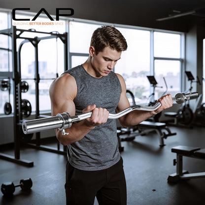 47-Inch Olympic EZ Curl Bar for 2-Inch Weight Plates | Multiple Options