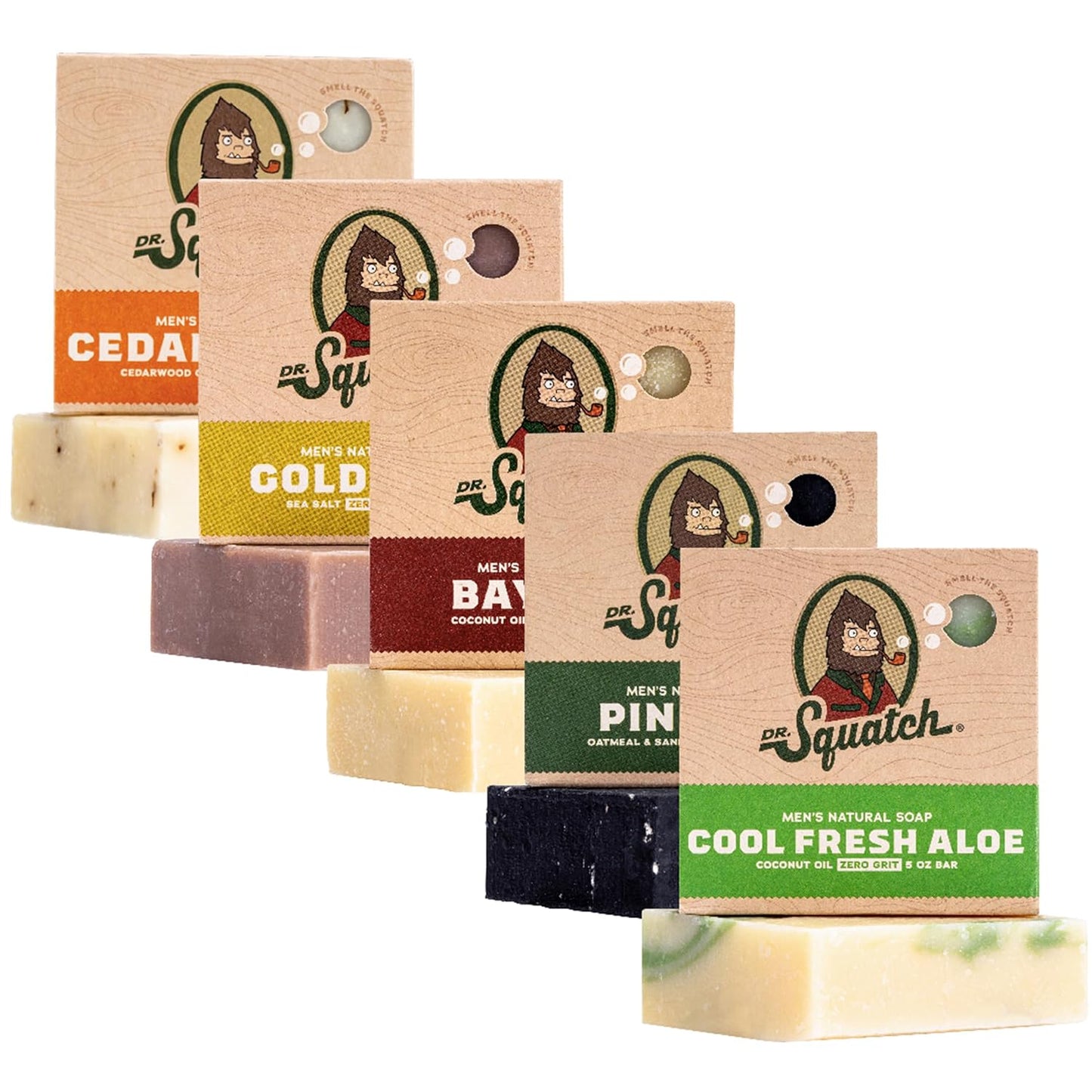 Ultimate Natural Bar Soap Gift Set for Men - Indulge in 5 Refreshing Scents: Rainforest Rapids, Coconut Castaway, Fresh Falls, Summer Citrus & Eucalyptus Greek Yogurt (5 Oz Each)